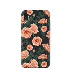 Black Vintage roses iPhone XR Case
