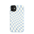 Powder Blue Warped Checkers iPhone 11 Case