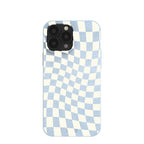 Powder Blue Warped Checkers iPhone 13 Pro Max Case