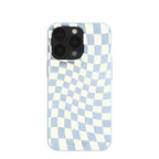 Powder Blue Warped Checkers iPhone 13 Pro Case
