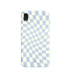 Powder Blue Warped Checkers iPhone XR Case