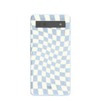 Powder Blue Warped Checkers Google Pixel 6a Case
