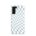 Powder Blue Warped Checkers Samsung Galaxy S21 Case