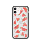 Clear Watermelon iPhone 12 Mini Case With Black Ridge