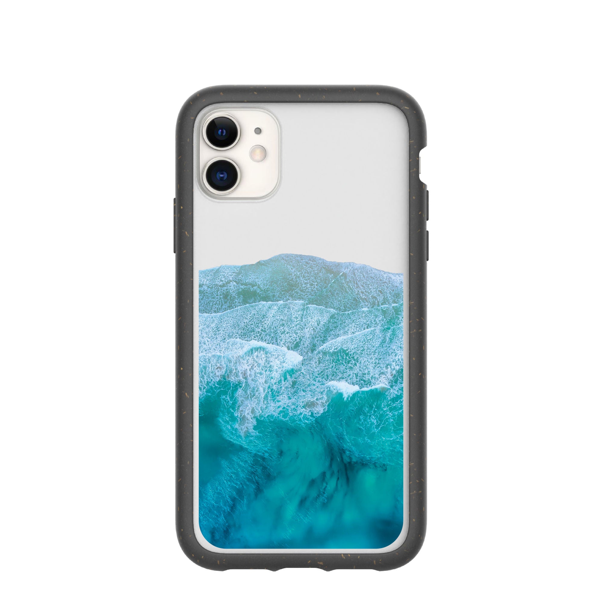 Clear Waves iPhone 11 Case With Black Ridge – Pela Case