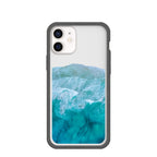Clear Waves iPhone 12 Mini Case With Black Ridge