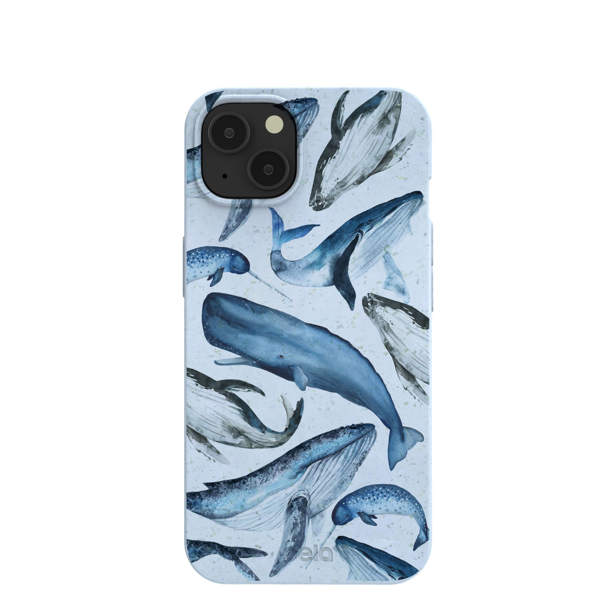 Powder Blue Whales iPhone 13 Case Pela Case