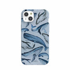 Powder Blue Whales iPhone 14 Plus Case