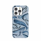 Powder Blue Whales iPhone 14 Pro Case