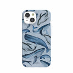 Powder Blue Whales iPhone 14 Case