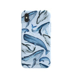 Powder Blue Whales iPhone X Case