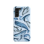 Powder Blue Whales Samsung Galaxy S21 Case