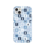 Powder Blue Winter Quilt iPhone 14 Plus Case