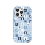 Powder Blue Winter Quilt iPhone 15 Pro Case