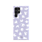 Lavender Yoga Cat Samsung Galaxy S22 Ultra Case