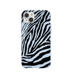 Powder Blue Zebra iPhone 14 Plus Case